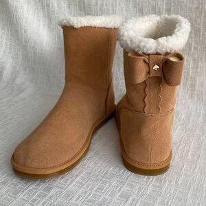 NWT Kate Spade Wonderland Cozy Suede Boots Tan Sz 8​​​
